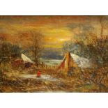 ENGLISH SCHOOL (LATE 19TH CENTURY) - A winter landscape, oil on canvas,