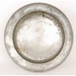 A late 18th Century pewter tavern plate with Irish touch marks for Coney John Brown stamped C.I.
