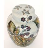 A Moorcroft Pottery ginger jar and cover decorated in the Brambles pattern designed by Sally Tuffin,
