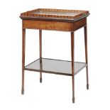 An early 20th Century mahogany occasional table of rectangular form with a lift off twin handled