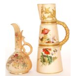A Royal Worcester tapering flower jug shape 1047 decorated with hand enamelled poppies and a