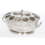 A late 19th Century Valdi Best Metal large two handled oval multi-division wine cooler with leafage