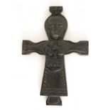 A composition black figural Celtic cross, height 21.