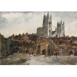 ALSTON EMERY (1913-1993) - 'The Minster, York', watercolour, signed and dated 1964, framed,