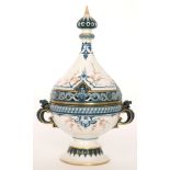 A late 19th Century Hadley's Faience, Worcester Aesthetic style vase and cover,