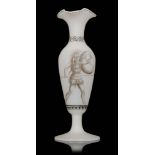 A 19th Century Richardsons vase of footed baluster form to a quatrefoil neck with a vitrified