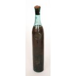 A 19th Century Zara seal aqua coloured bottle, unopened,