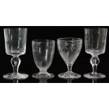 An early 20th Century Stevens & Williams glass rummer of tapering form,