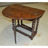 AMENDED DESCRIPTION - A small oak gate-leg occasional table in the 18th Century style,
