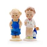 Two later 20th Century Shelley reissue Mabel Lucie Attwell figures 'Lilibet' and 'Lil Bill',