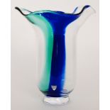 A later 20th Century Orrefors Butterfly glass vase designed by Lars Hellsten,