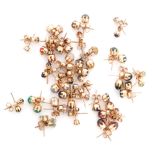 Thirty pairs of 9ct single stone set earrings all butterfly fitting examples.