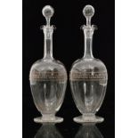 A pair of late 19th Century Stourbridge glass decanters in the manner of Richardsons,
