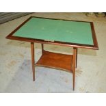 An early 20th Century mahogany fold-over card table of rectangular form,