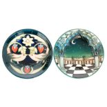 Two Moorcroft Pottery pin dish coasters,