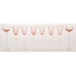 A set of six early 20th Century Continental liqueur glasses in the manner of Koloman Moser,