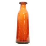 A large Boda amber glass bottle vase designed by Erik Hoglund,