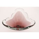 A 20th Century SEA Glasbruk glass bowl of triform,