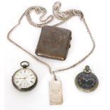 A World War II military issue crown wind Waltham pocket watch,