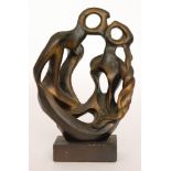A later 20th Century cast resin sculpture by Martel for Austin modelled as an abstract kissing
