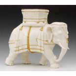 A late 19th Century Royal Worcester model of an elephant and howdah designed by James Hadley,