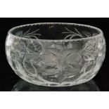An early 20th Century Stourbridge glass bowl in the manner of Thomas Webb & Sons,