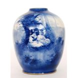 A large early 20th Century Royal Doulton Blue Children vase of swollen form decorated with a scene