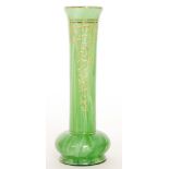 A late 19th Century Loetz Malachite glass vase of footed compressed globe and shaft form,