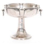 An Arts and Crafts hallmarked silver pedestal bowl or tazza,
