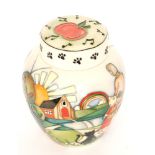 A Moorcroft Pottery ginger jar and cover decorated in the Nursery Rhyme pattern designed by Nicola
