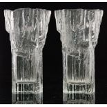 A pair of large post war Iittala Marmora glass vases designed by Tapio Wirkkala,