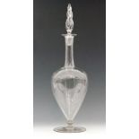 A late 19th to early 20th Century James Powell & Sons Whitefriars crystal glass decanter from the