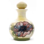 A mid 20th Century Walter Moorcroft scent bottle of globular form with a spherical stopper