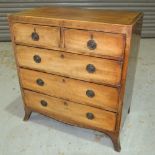 A George IV mahogany chest of two short over three long drawers,