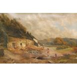 THOMAS MORRIS ASH (1851-1935) - A farm near Barmouth, oil on canvas, signed,