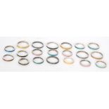 Twenty assorted silver enamelled rings of varying colour, all Bernard Instone. S/D. (20).