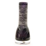 A post war Skruf glass Spun vase designed by Bengt Edenfalk, in amethyst cased in clear crystal,