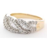 An 18ct hallmarked diamond ring,