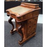 A Victorian walnut Davenport desk,