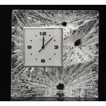 A later 20th Century Daum clear crystal glass clock,