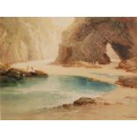 REGINALD SMITH (1855-1925) - 'Kynance Cove, Cornwall', watercolour, signed, framed,