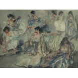 SIR WILLIAM RUSSELL FLINT (1880-1969) - 'Trio', photographic reproduction, signed in pencil, framed,