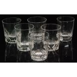 A group of six 19th Century crystal glass tumblers or tapering form,