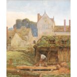 JOHN BRETT, ARA (1831-1902) - 'The Underdog' - Warwick Priory, watercolour and body colour,