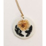 A Danish Royal Copenhagen and Anton Michelsen circular white ceramic pendant,