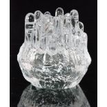 A post war Kosta clear crystal glass Polar candle holder designed by Goran Warff,