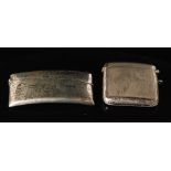 A hallmarked silver clapper board card case of plain form,