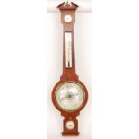 A 20th Century mahogany wheel barometer,