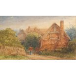 HENRY MARTIN POPE (1843-1908) - 'Evening - Harvington', watercolour, signed, framed,