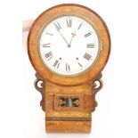 An early 20th Century eight day drop dial wall clock,